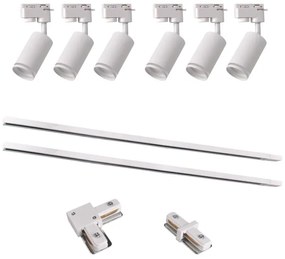 Spot pentru sistem de șină PARIS 6xGU10/10W/230V +2x1 m sistem de șină