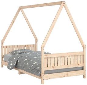 834507 vidaXL Cadru de pat pentru copii, 90x190 cm, lemn masiv de pin