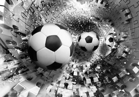 Fototapet - Mingi de fodbal în 3D puzzle (152,5x104 cm), în 8 de alte dimensiuni noi