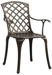 315591 vidaXL Set mobilier bistro, 3 piese, bronz, aluminiu turnat