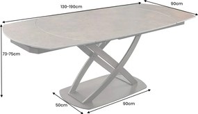 Masa extensibila cu design prin rotire Inception 130-190cm aspect ruginiu