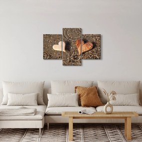 Tablou - Inimile din lemn (90x60 cm)