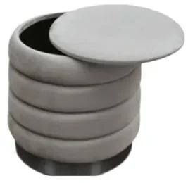Taburet Favo cu spatiu de depozitare, structura mdf, catifea - GRI