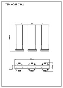 Lustra cu 3 pendule LED CCT DELLA 67179H2 GL
