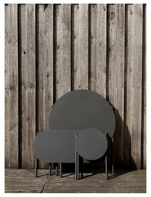 Bancă de grădină neagră din metal Disc – Zone