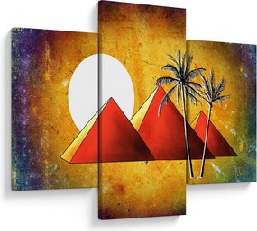 Tablou cu piramidele egiptene pictate (90x60 cm)