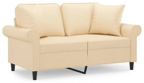 3153235 vidaXL Canapea cu 2 locuri cu perne&pernuțe crem 120 cm textil