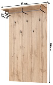 Panou cuier 80 cm Mateo 80 (stejar wotan). 1065315