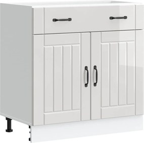 vidaXL Dulap de bază de bucătărie „Lucca” lemn prelucrat alb lucios