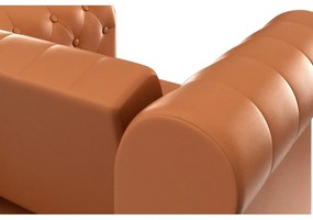 Fotoliu maro coniac chesterfield cu tapițerie din imitație de piele Felix – Støraa