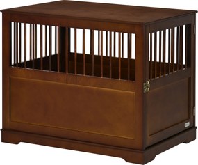 PawHut Cușcă pentru câini incl. încuietoare, suport ridicat, cutie de transport, 80,5 cm x 59,5 cm x 67,5 cm, Maro | Aosom Romania