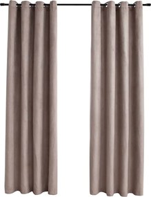 vidaXL Draperii opace cu inele metalice, 2 buc., gri taupe, 140x245 cm