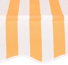 Copertina retractabila manual, portocaliu si alb, 350 cm, dungi portocaliu si alb, 350 cm
