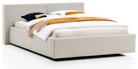 Pat matrimonial bej tapițat fără somieră 140x200 cm Cube – Meise Möbel