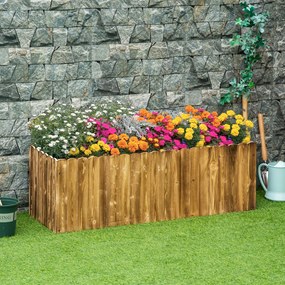 Outsunny Wooden Raised Garden Flower Bed Vegetable Plant Backyard Elevated Planter Box | Aosom Romania
