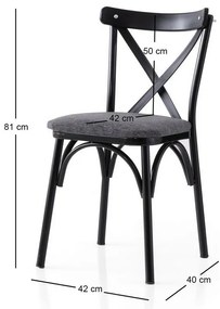 Set de scaune de sufragerie Ekol Anthracite andBlack, 2 buc.