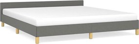 vidaXL Cadru de pat fără saltea, gri închis, 180x200 cm, textil