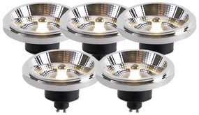 Set de 5 becuri LED AR111 GU10 12W 2000K-3000K cu reglare a luminozității de la cald la rece