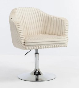 HR832N Scaun Cappuccino Teddy Cord cu Bază Cromata