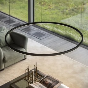 Ideal Lux - Lustră LED suspendată pe cablu ORACLE SLIM LED/77W/230V 3000K Ø 150 cm neagră