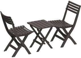 Duramax Set mobilier de balcon 3 piese, maro