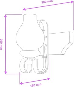 Aplică Brilagi QUEEN 1xE14/40W/230V fag/nuc