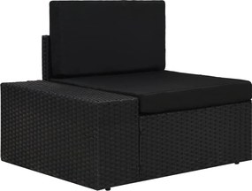 vidaXL Canapea de colț modulară cu cotieră dreapta, negru, poliratan