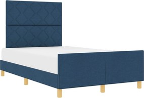 vidaXL Cadru de pat cu headboard albastru 120 x 190 cm țesătură