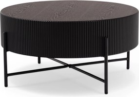 Măsuță de cafea pentru living Corbi 80 cm - nuc închis / negru mat