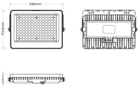 Proiector LED solar FOCUS 100W, 15000 mAh, 3,2V, 6000K, IP65 + telecomandă