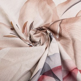 Lenjerie de pat din bumbac și in Crin, 220 x 200 cm, 2x 70 x 80 cm