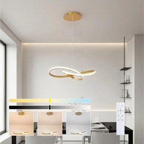 Brilagi - LED cu dimmer. Lampă suspendată pe cablu INFINITY LED/55W/230V 50x50 cm, finisaj auriu + telecomandă