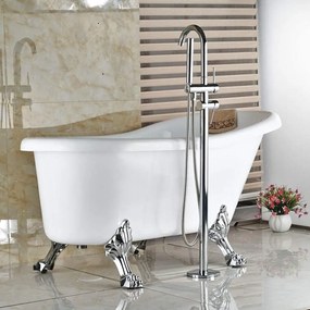 Baterie de Podea cu Cadru Rotund și Finisaj Cromat – Design modern și funcțional pentru un băi elegantă și rafinată.