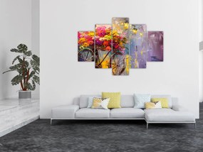 Tablou - Roată cu flori (150x105 cm)