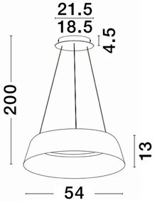 Pendul LED dimabil design modern ALBA negru 54cm