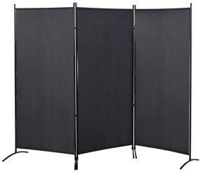 HOMCOM Paravan 3 panouri dim. 2,53L x 0,5l x 1,82H m Store lateral Ecran de protecție paravan pe suport metal Poliester | Aosom Romania