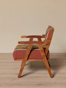 Fotoliu kilim din iută naturala si lana cu structura din lemn de mango, 76×65×65 cm, „Mandjaro"