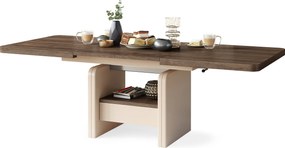 Mazzoni LEXUS Stejar Maro/Bej (Șampanie) - MĂSUȚĂ DE CAFEA EXTENSIBILĂ MODERNĂ