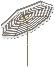 Outsunny Umbrelă de gradina exterioară umbrelă înclinabilă octogonală cu manivelă material 180 g/m² Ø 2,7 x 2,4 m gri deschis | Aosom Romania