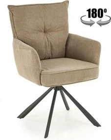 Scaun rotativ K528, cappucino/negru, stofa catifelata/metal, 60x67x90