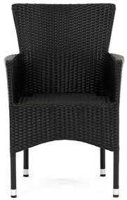 Autronic Scaun de grădină, metal, polyratan,negru, AZC-S2117 BK