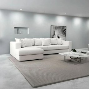 Colțar extensibil dumonde cu ladă de depozitare si sezut confortabil din spuma high-density, Gloria Euphoria Ivory 320x183 cm