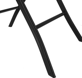 Măsuță pliabilă pătrată Jumi, 60x60 cm, negru, oțel și sticlă