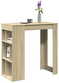 vidaXL Masă de bar cu rafturi, stejar sonoma, 102x50x103,5 cm, lemn