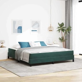 vidaXL Pat boxspring cu saltea Verde închis 180 x 200 cm Catifea