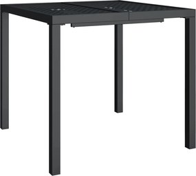 vidaXL Masă de grădină, antracit, 80x80x72 cm, oțel