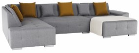 Canapea, gri/muştar, model stânga, BELLIS U