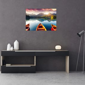 Tablou - Lac cu bărci (70x50 cm)