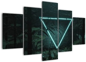 Tablou - Triunghi de neon în junglă (150x105 cm)