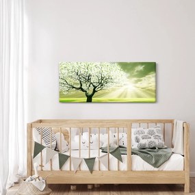 Tablou cu copaci pe luncă (120x50 cm)